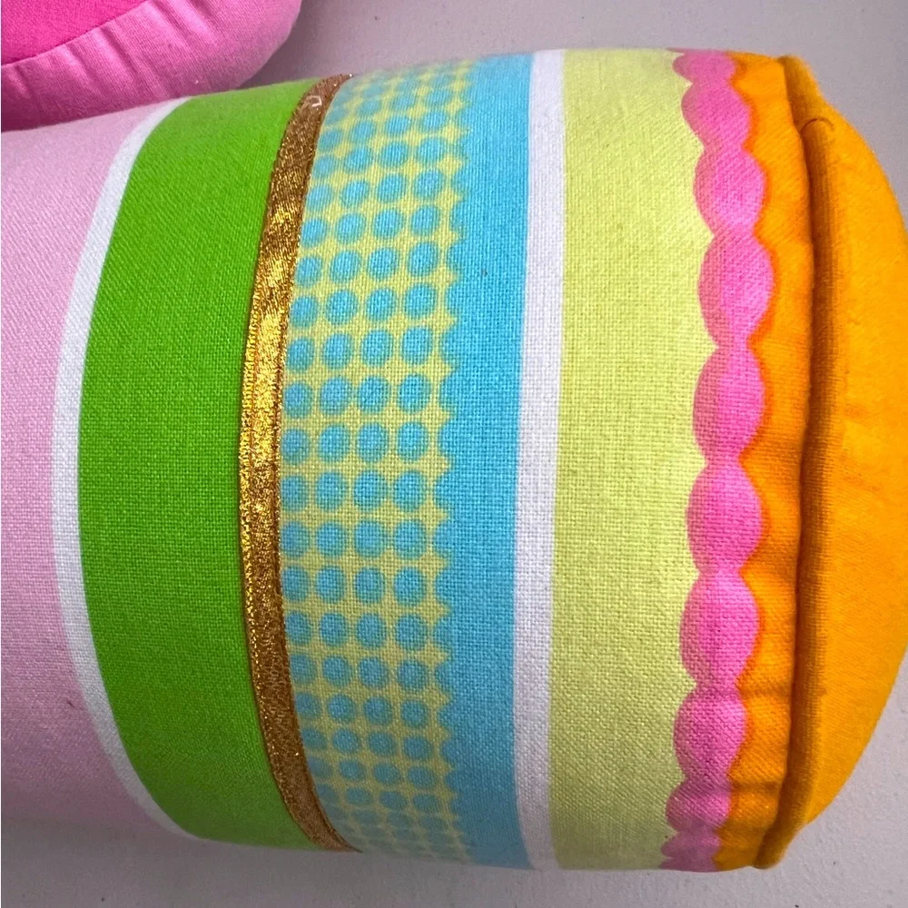 🩷🩵💚🧡🦋SWELL By CYNTHIA ROWLEY Striped Neck Roll Accent Pillow🩷 - Picture 3 of 5